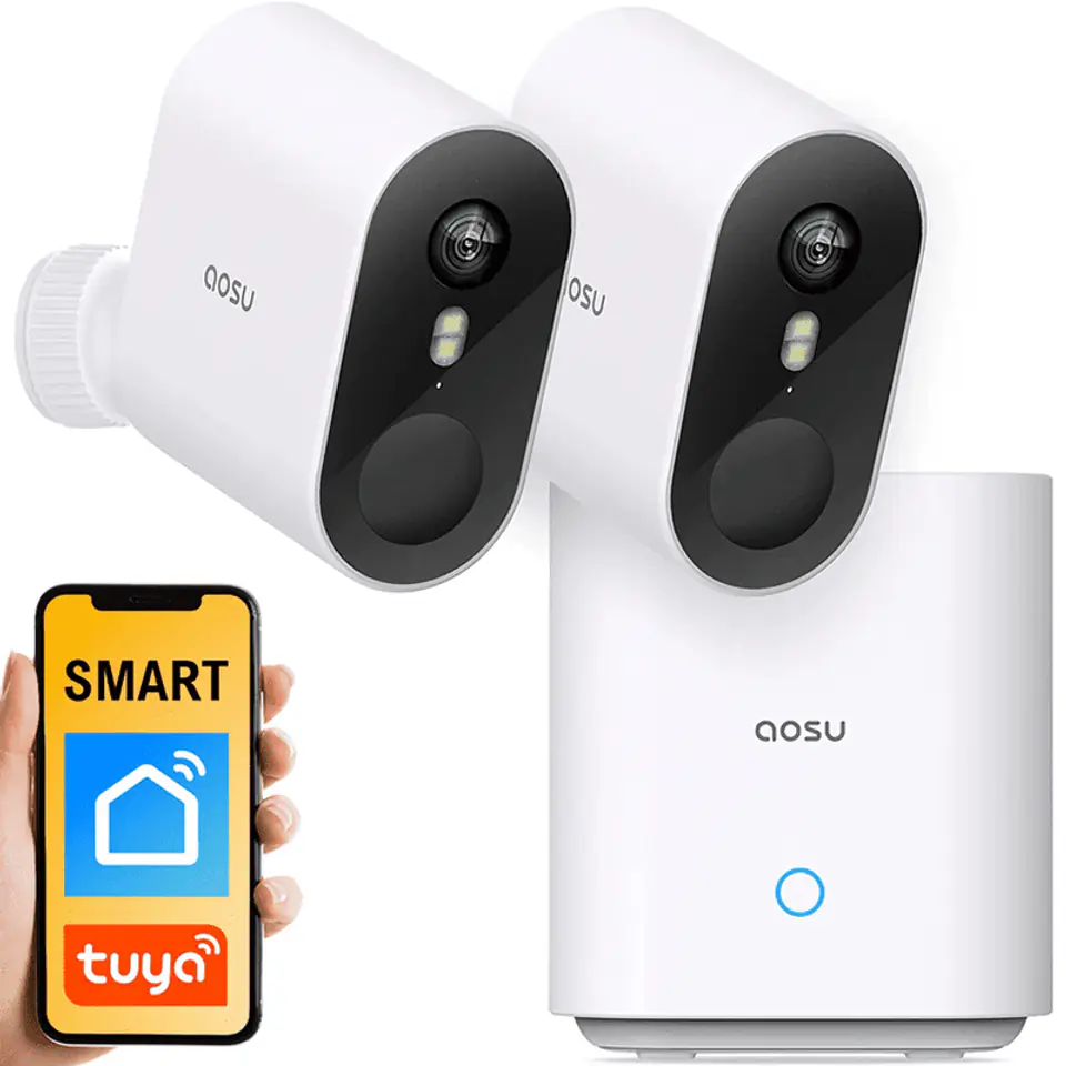 ⁨Zestaw SMART kamer Tuya Aosu SL-C6S-2H⁩ w sklepie Wasserman.eu