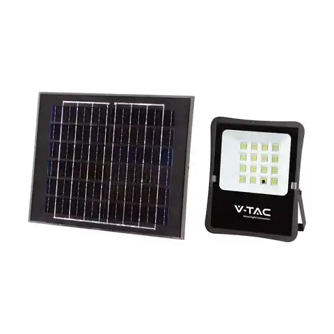 ⁨Solar projector V-TAC VT-55200 16W LED IP65 6400K 1600lm (SKU 6968) Black⁩ at Wasserman.eu