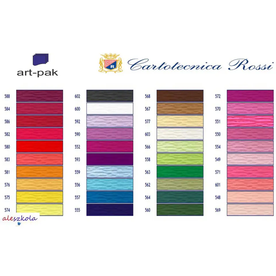 ⁨Bibuła karbowana, włoska gruba 180g ciemno czerwony 586 Cartotecnica Rossi⁩ w sklepie Wasserman.eu