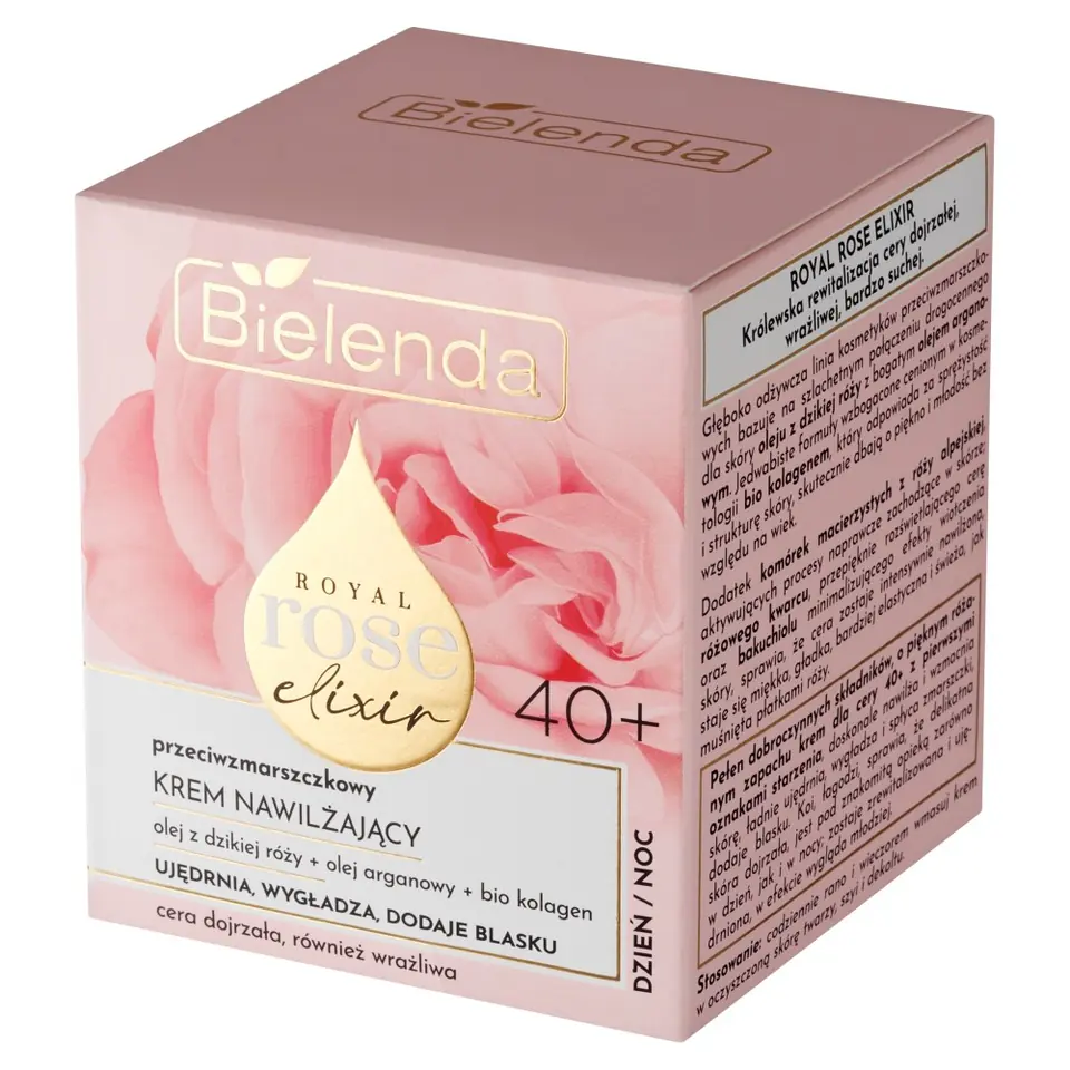 ⁨BIELENDA Royal Rose Elixir 40+ Przeciwzmarszczkowy krem nawilżający dzień/noc 50 ml⁩ w sklepie Wasserman.eu