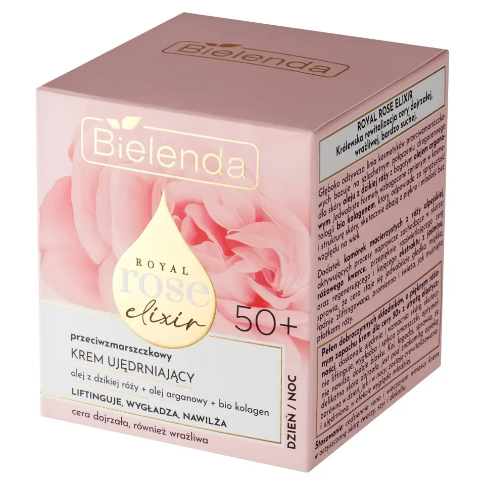 ⁨BIELENDA Royal Rose Elixir 50+ Przeciwzmarszczkowy krem ujędrniający dzień/noc 50 ml⁩ w sklepie Wasserman.eu