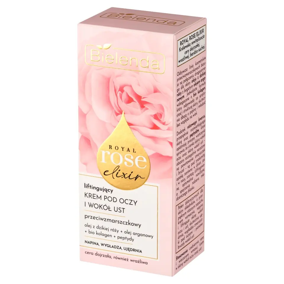 ⁨BIELENDA Royal Rose Elixir Liftingujący krem pod oczy i wokół ust 15 ml⁩ w sklepie Wasserman.eu