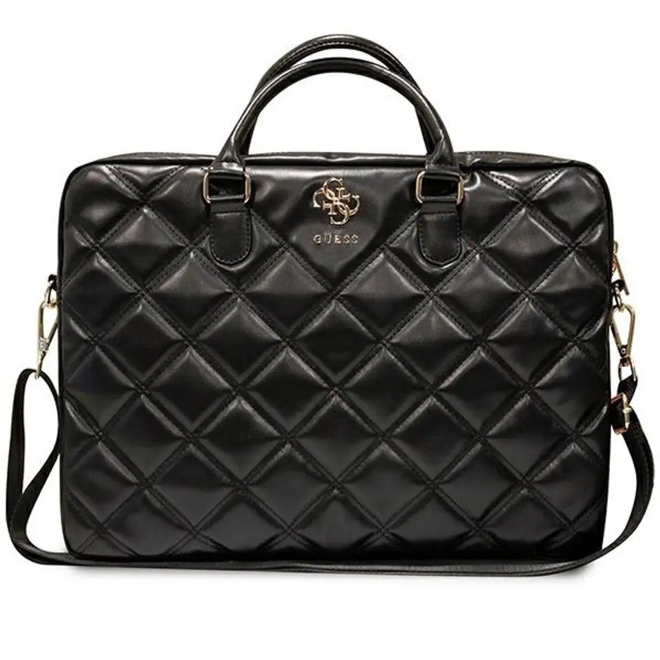 ⁨Guess Torba GUCB15ZPSQSSGK 16" czarny/black Quilted 4G⁩ w sklepie Wasserman.eu