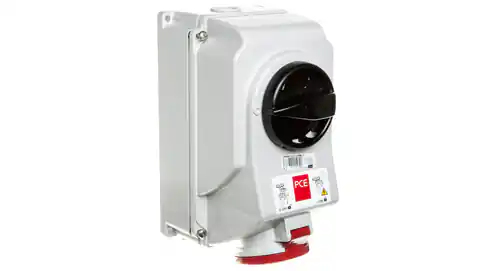 ⁨Fixed socket with switch 0-1 large 16A 5P 400V IP44 /mechanical lock/ 7515-6⁩ at Wasserman.eu