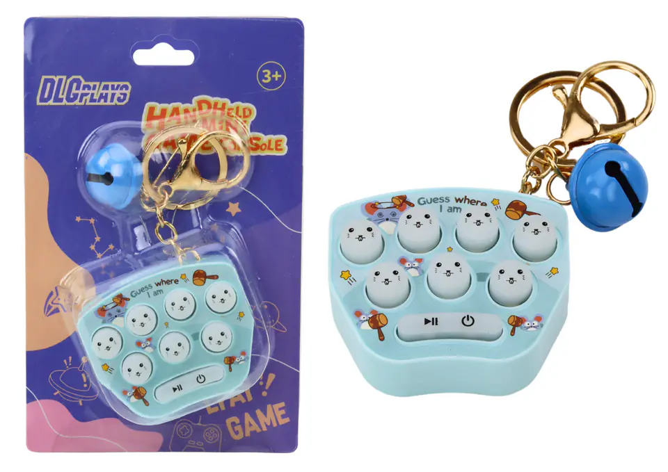 ⁨Gra Elektroniczna Kieszonkowa Brelok Pop It Zręcznościowa Niebieska⁩ w sklepie Wasserman.eu