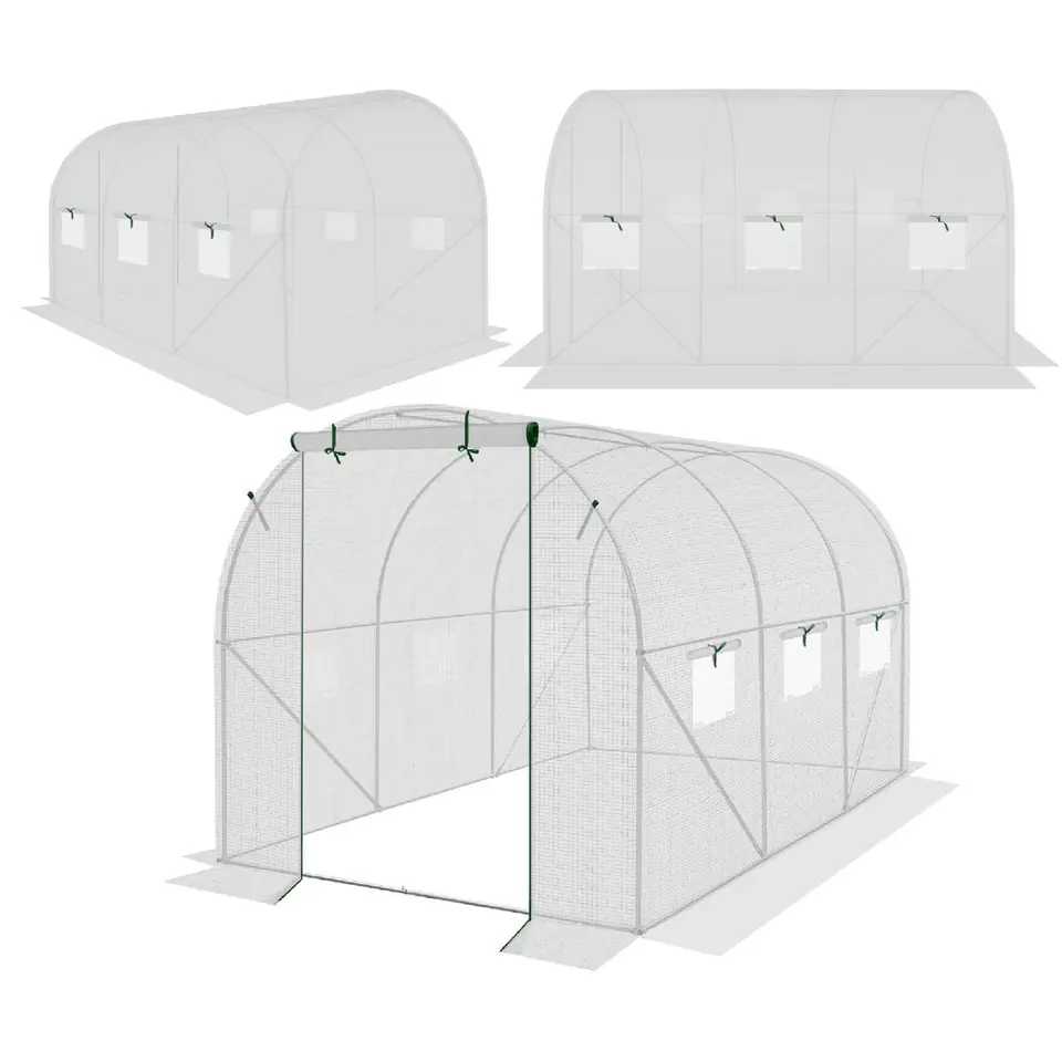 ⁨SZKLARNIA TUNEL OGRODOWY 200X300X200CM PE KONTRUKCJA STAL BIAŁA⁩ w sklepie Wasserman.eu