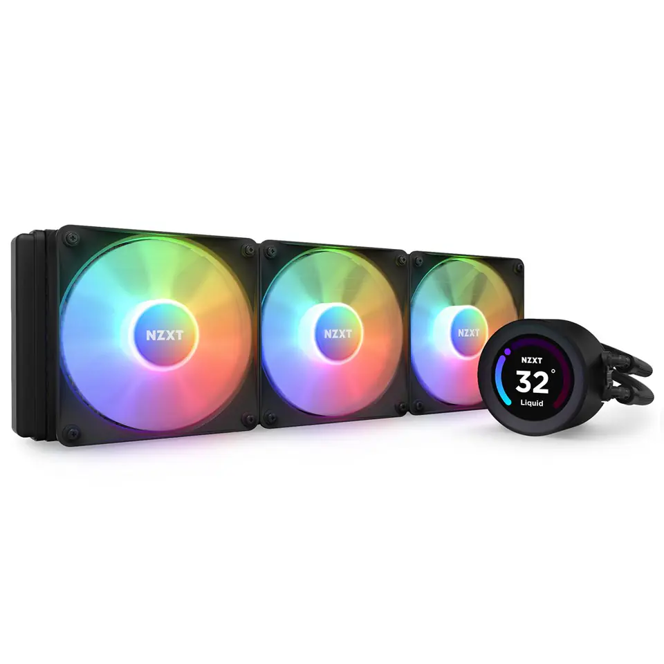 ⁨NZXT Kraken Elite 360 RGB Processor All-in-one liquid cooler 12 cm Black 1 pc(s)⁩ at Wasserman.eu