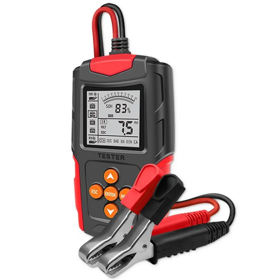 ⁨Qoltec 52484 LCD digital battery tester | 12V | 24V | 3Ah-200Ah⁩ at Wasserman.eu