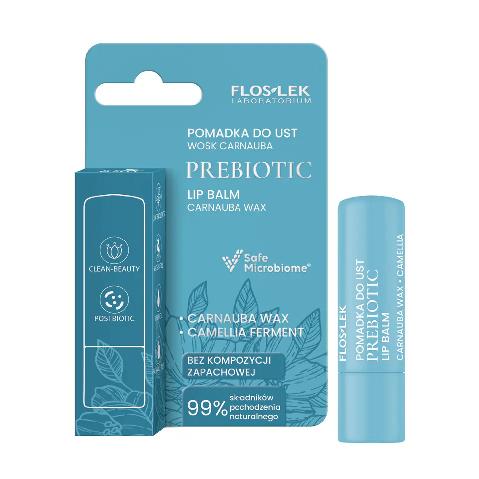 ⁨FLOSLEK Prebiotic Lip Care Prebiotyczna pomadka do ust wosk carnauba 4 g⁩ w sklepie Wasserman.eu