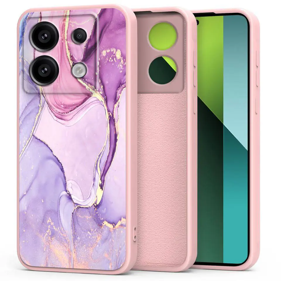 ⁨Etui XIAOMI REDMI NOTE 13 PRO 5G / POCO X6 5G Tech-Protect Icon Marble różowe⁩ w sklepie Wasserman.eu