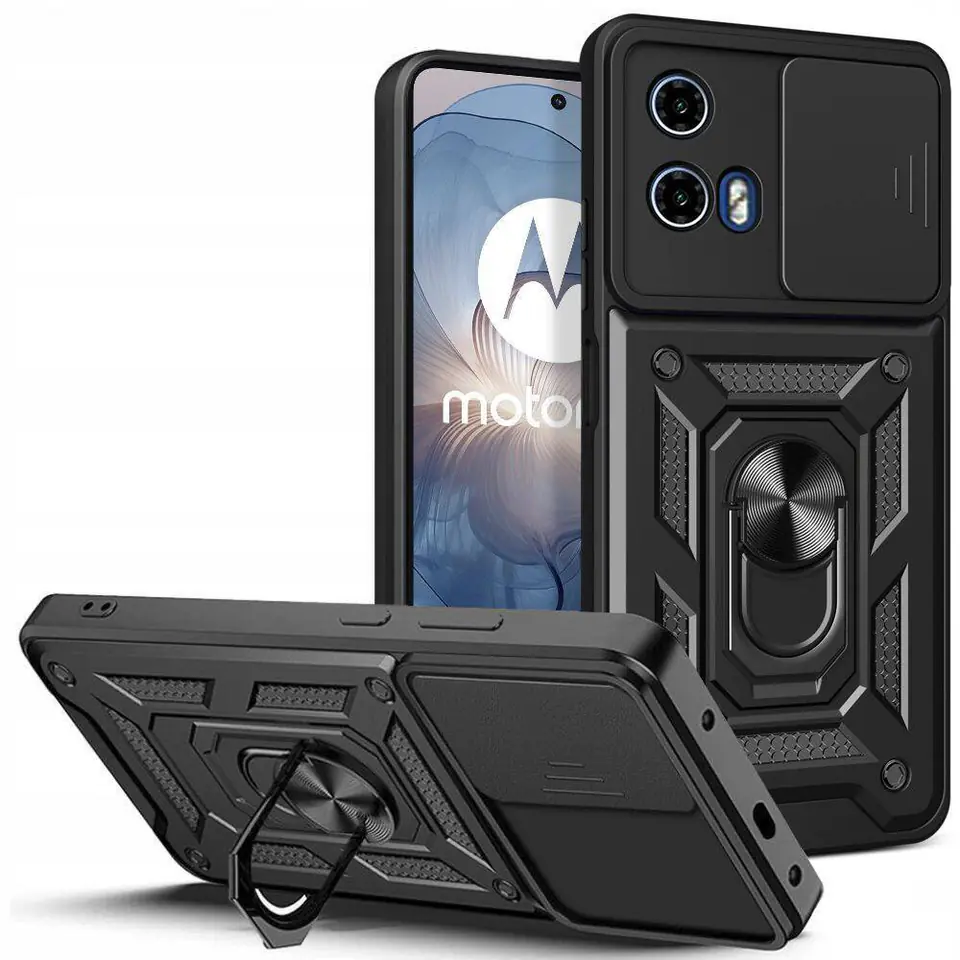 ⁨Etui MOTROLA MOTO G24 / G24 POWER / G04 Tech-Protect Camshield Pro czarne⁩ w sklepie Wasserman.eu