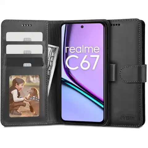 ⁨Etui REALME C67 4G Tech-Protect Wallet czarne⁩ w sklepie Wasserman.eu
