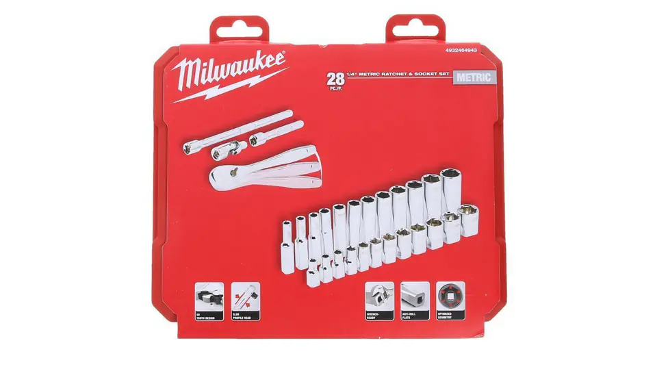 Set of metric sockets 1/4 with ratchet 28 pieces MILWAUKEE at Wasserman.eu