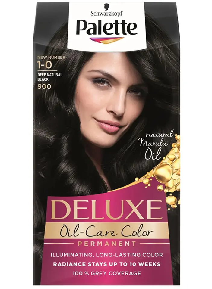 ⁨Palette Deluxe Permanent Hair Dye No. 900 Deep Natural Black 1op.⁩ at Wasserman.eu