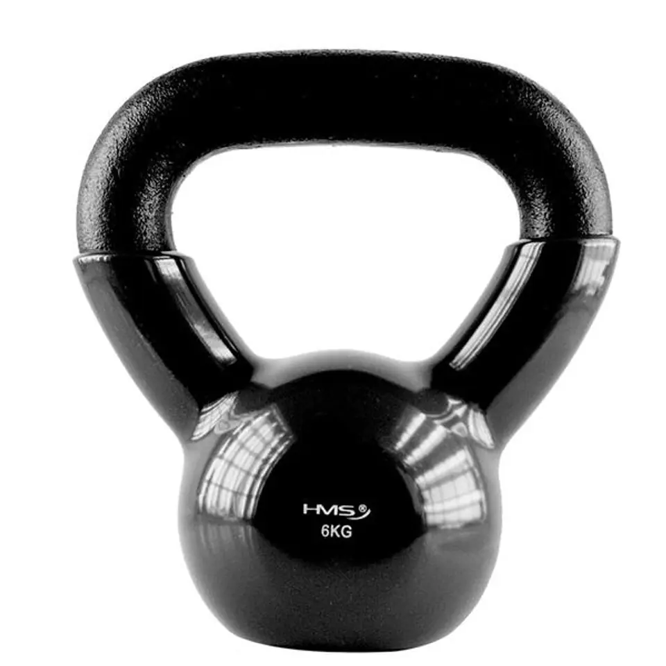 ⁨KNV06 BLACK KETTLEBELL ŻELIWNY POKRYTY WINYLEM HMS⁩ w sklepie Wasserman.eu