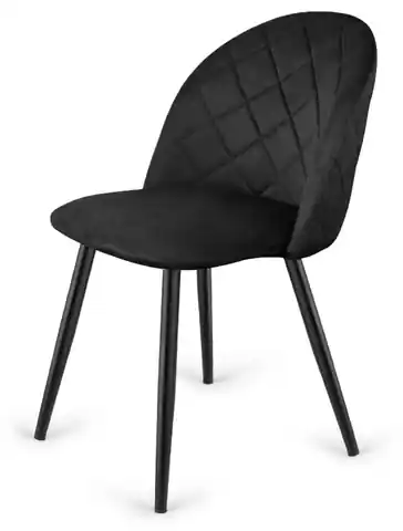 ⁨Krzesło tapicerowane GLORIA DIAMOND BLACK VELVET⁩ w sklepie Wasserman.eu