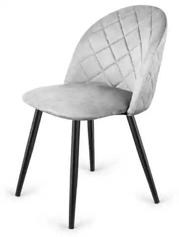 ⁨Krzesło tapicerowane GLORIA DIAMOND GREY VELVET⁩ w sklepie Wasserman.eu