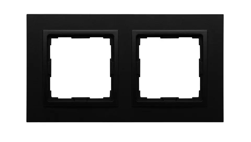 ⁨VENA2 Ramka dwukrotna tworzywo lakierowane (barwione) czarny mat 520982⁩ w sklepie Wasserman.eu