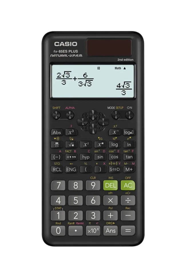 ⁨CASIO SCIENTIFIC CALCULATOR FX-85ESPLUS-2 B, 252 FUNCTIONS, 77X162MM, CARDBOARD BOX, BLACK⁩ at Wasserman.eu