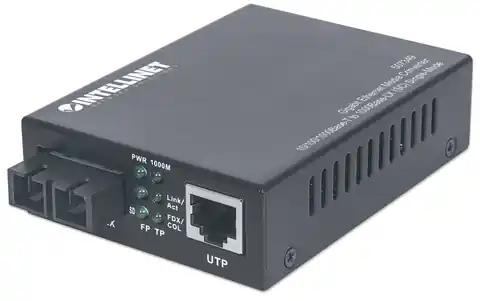 ⁨Media konwerter 10/100/1000Base-T RJ45/1000Base-LX SC jednomodowy Intellinet⁩ w sklepie Wasserman.eu