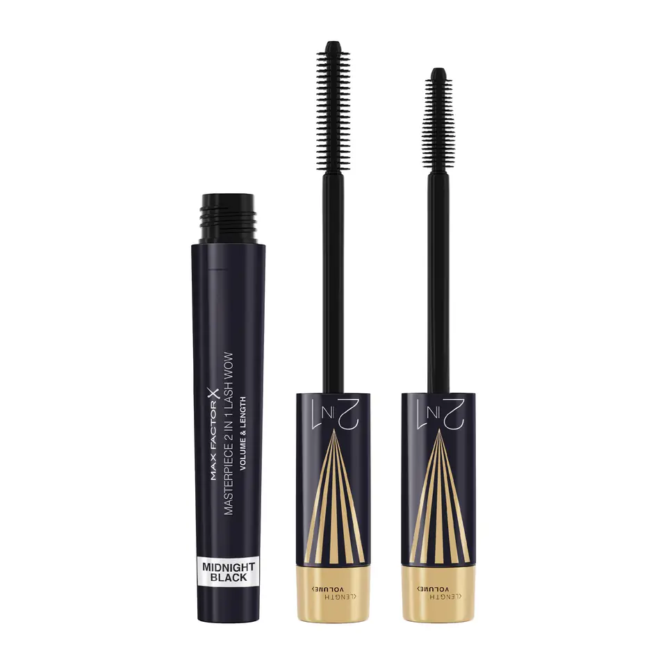 ⁨MAX FACTOR Masterpiece 2w1 Lash Wow Tusz do rzęs Midnight Black 7 ml⁩ w sklepie Wasserman.eu