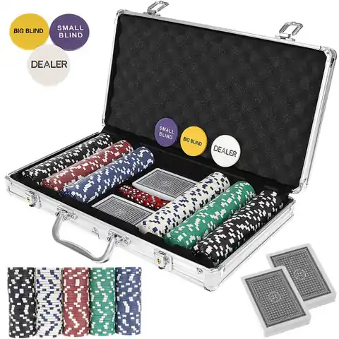 ⁨Poker - zestaw 300 żetonów w walizce HQ 23528⁩ w sklepie Wasserman.eu