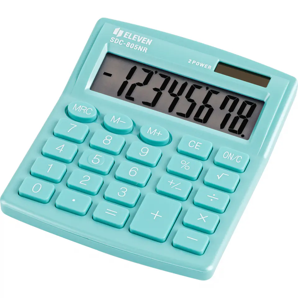 ⁨ELEVEN kalkulator biurowy SDC805NRGNE turkusowy odcień perłowy⁩ w sklepie Wasserman.eu