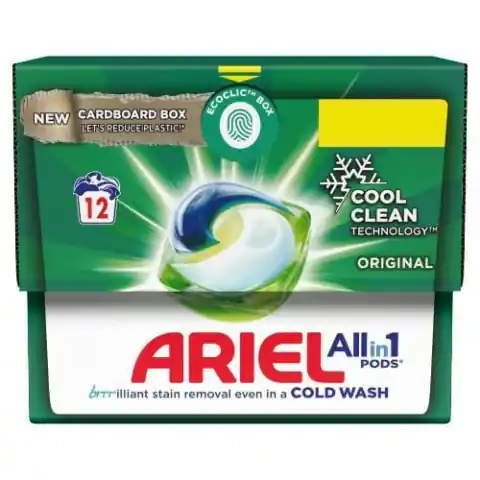 ⁨Ariel Original All in 1 Cool Clean Kapsułki do Prania 12 szt.⁩ w sklepie Wasserman.eu