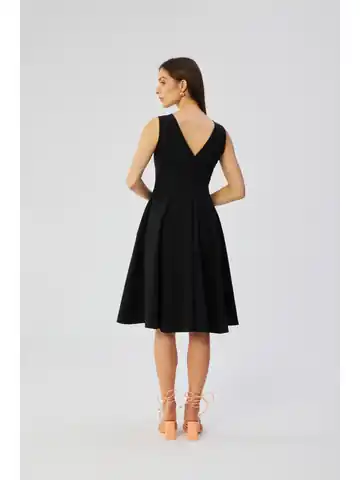 ⁨S358 Sukienka rozkloszowana bez rękawów - czarna (kolor czarny, rozmiar XXL)⁩ w sklepie Wasserman.eu