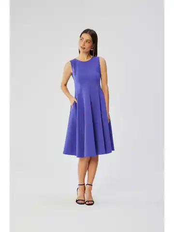 ⁨S358 Sukienka rozkloszowana bez rękawów - fioletowa (kolor fiolet, rozmiar M)⁩ w sklepie Wasserman.eu