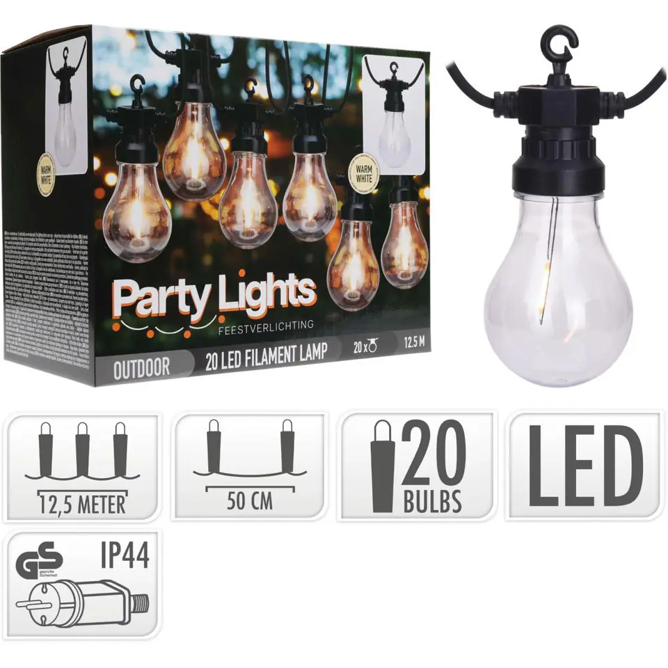 ⁨Lampki żarówki 20 Led Party 12,5 m⁩ w sklepie Wasserman.eu