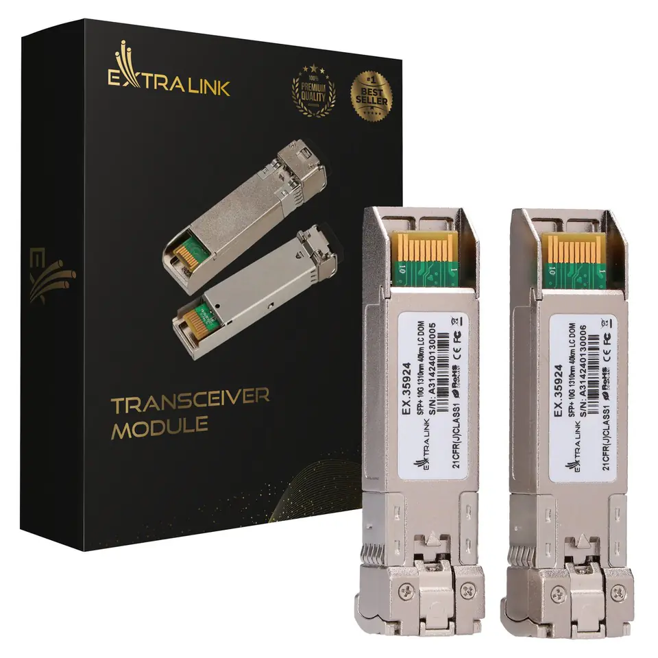 ⁨Extralink SFP+ 10G 2-pack | SFP+ Module | 10Gbps, LC/UPC, 1310nm, 40km, single mode, DOM⁩ at Wasserman.eu