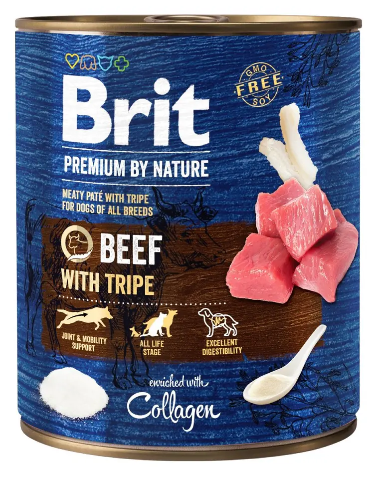 ⁨BRIT Premium by Nature Beef with Tripe - Wet dog food - 800 g⁩ at Wasserman.eu