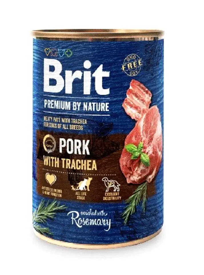 ⁨BRIT Premium by Nature Pork with Trachea - Wet dog food - 400 g⁩ at Wasserman.eu