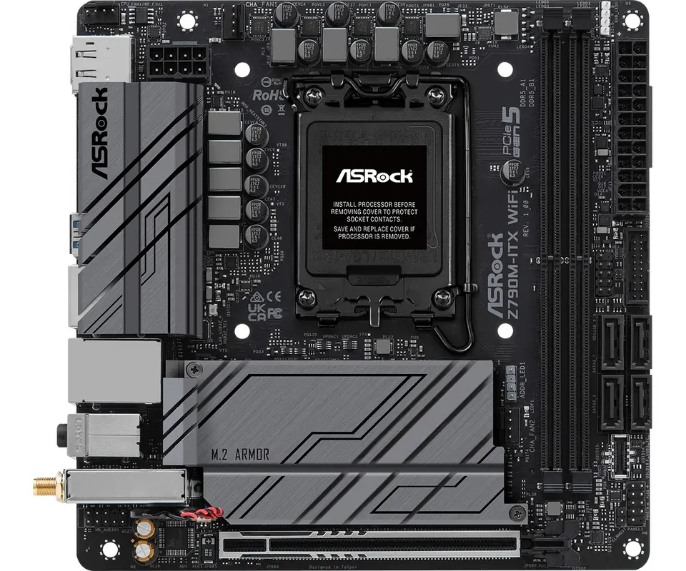 ⁨Asrock Z790M-ITX WiFi Intel Z790 LGA 1700 mini ITX⁩ at Wasserman.eu