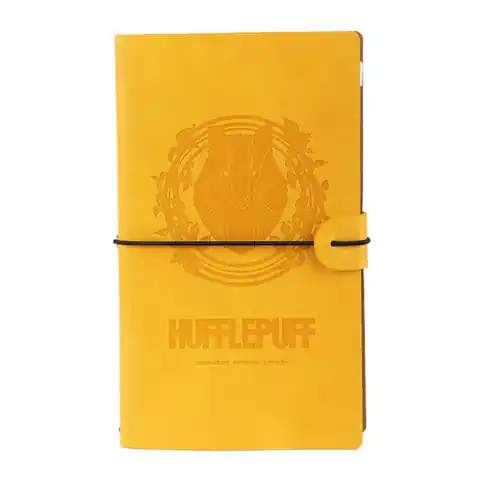 ⁨Harry Potter - Skórzany notatnik podróżny Hufflepuff 12x19,6 cm (Żółty)⁩ w sklepie Wasserman.eu