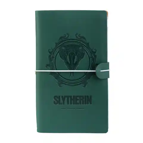 ⁨Harry Potter - Skórzany notatnik podróżny Slytherin 12x19,6 cm (Zielony)⁩ w sklepie Wasserman.eu