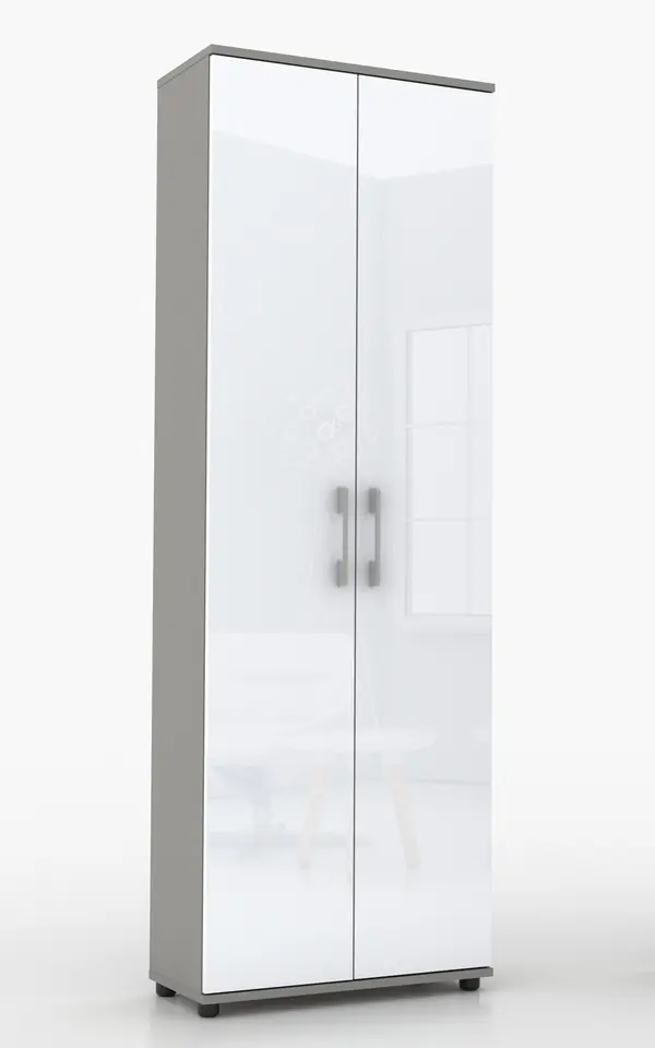 ⁨Regał  szafa biurowa G 80 2d Szary połysk 80 cm⁩ w sklepie Wasserman.eu