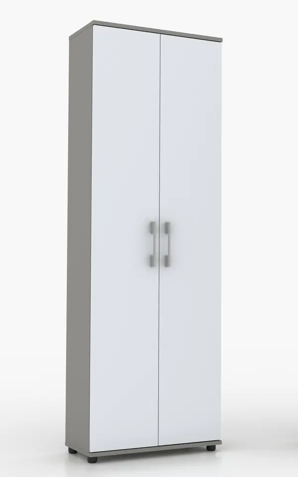 ⁨Regał  szafa biurowa G 60 2d Szary z białymi frontami 60 cm⁩ w sklepie Wasserman.eu