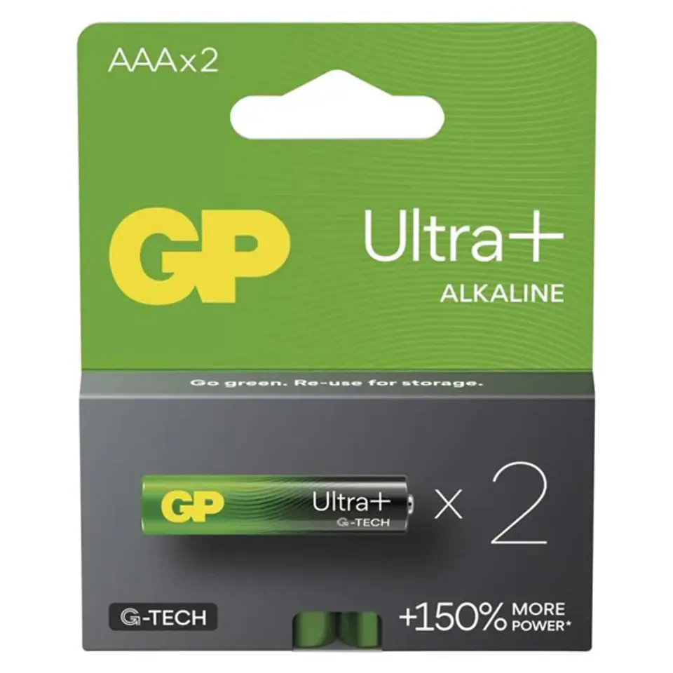 ⁨Bateria alkaliczna, AAA (LR03), AAA, 1.5V, GP, blistr, 2-pack, Ultra Plus⁩ w sklepie Wasserman.eu