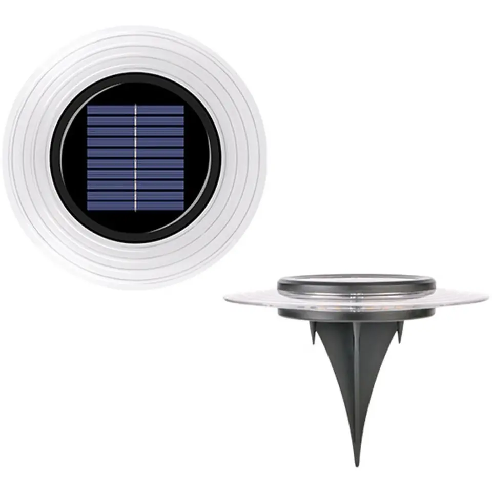 ⁨LAMPA SOLARNA DYSKOWA 28 LED DO WBICIA W GRUNT LUB MONTAŻU NA ŚCIANIE⁩ w sklepie Wasserman.eu