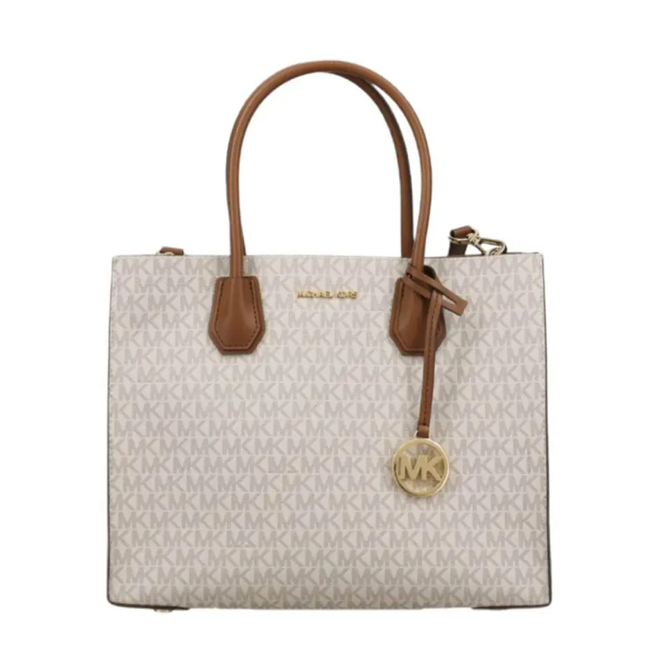 ⁨Torebka Michael Kors Mercer LG Satchel (kolor Beżowy/Kremowy)⁩ w sklepie Wasserman.eu