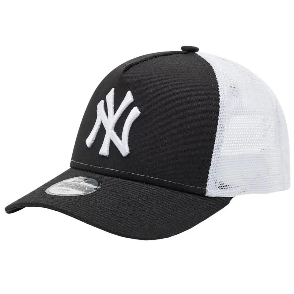 ⁨Czapka z daszkiem New Era 9Forty Aframe Trucker New York Yankees Cap Jr (kolor Biały. Czarny, rozmiar YOUTH)⁩ w sklepie Wasserman.eu