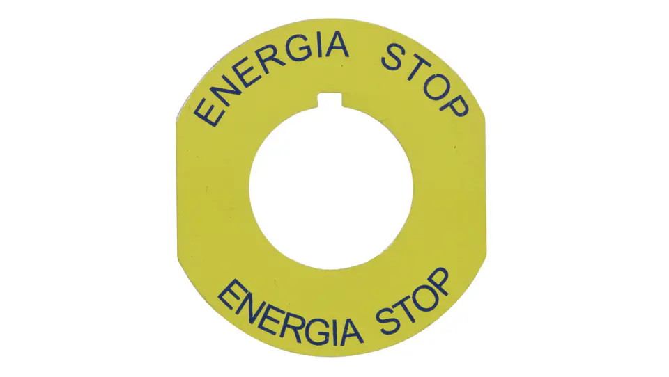⁨Plate yellow round fi42 ENERGY STOP ST22-4509P02⁩ at Wasserman.eu