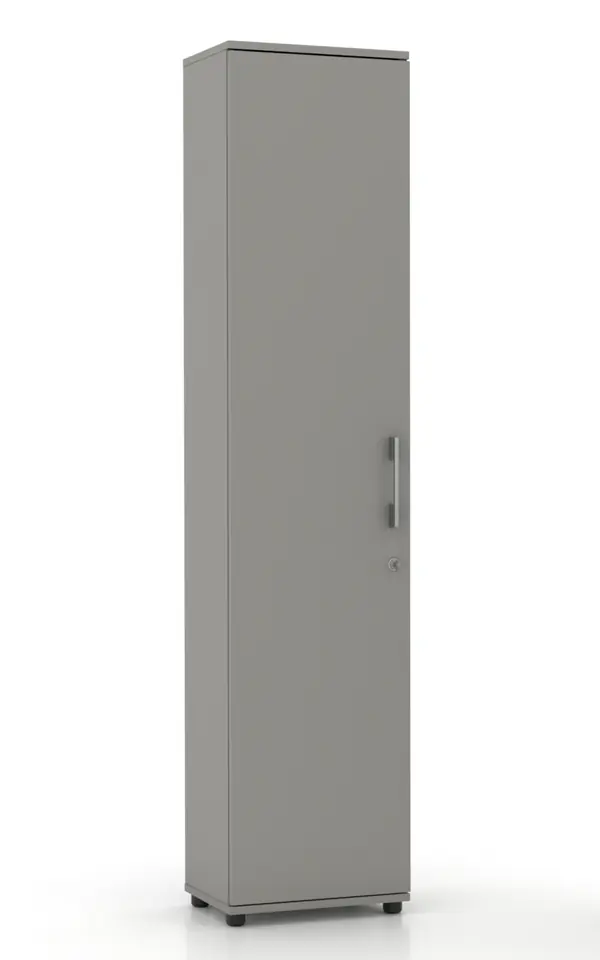 ⁨Szafa biurowa Regał G 40 1D Szary z zamkiem rodo⁩ w sklepie Wasserman.eu