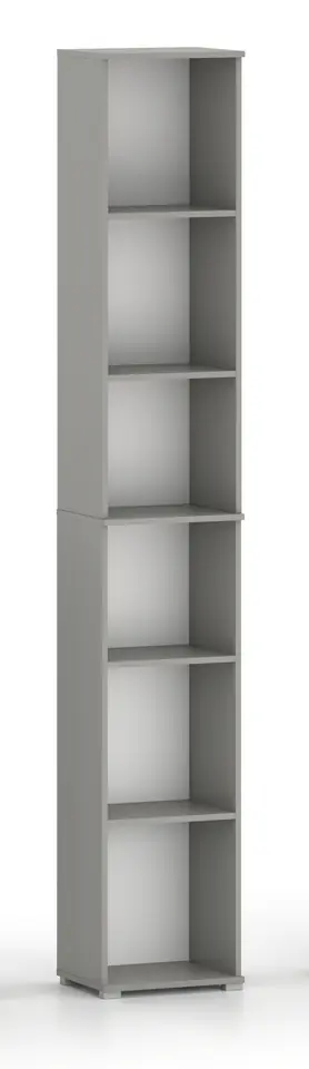 Regał Pola 215x30 Szara. Szeroki 30 cm, 6 półek na książki i segregatory w sklepie Wasserman.eu