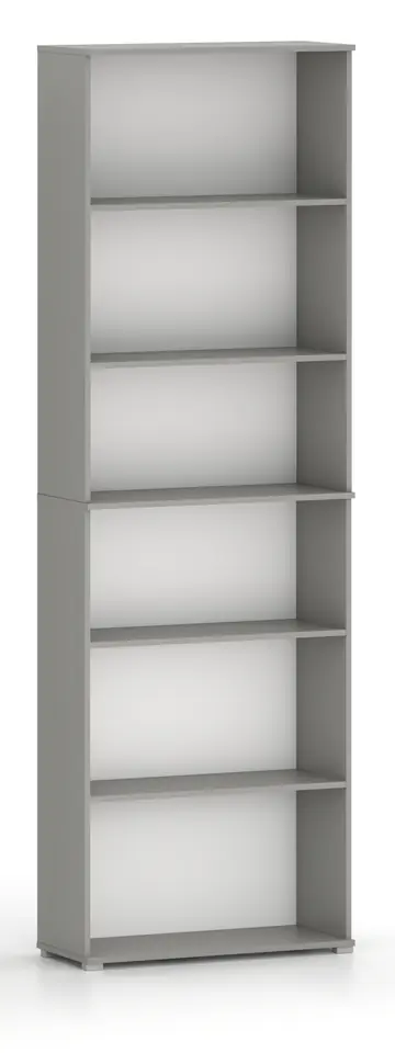 Regał Pola 215x80 Szary, szeroki 80 cm, 6 półek na książki i segregatory w sklepie Wasserman.eu