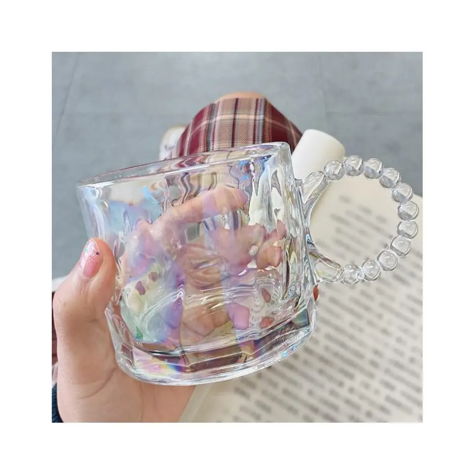 Szklanka opalizująca z uchem do kawy, drinków 1szt 260ml SZK55 w sklepie Wasserman.eu