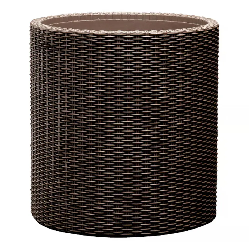 ⁨Donica okrągła LARGE CYLINDER PLANTER whiskey brown⁩ w sklepie Wasserman.eu
