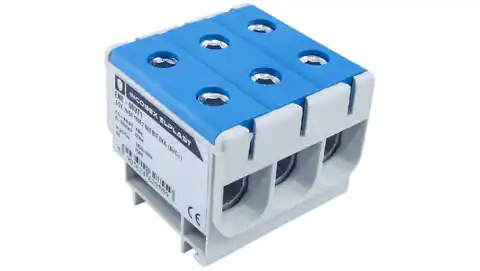 ⁨Złączka szynowa jednopolowa ZGX 3x50 mm2 niebieska (Al/Cu) ENE-00371⁩ w sklepie Wasserman.eu
